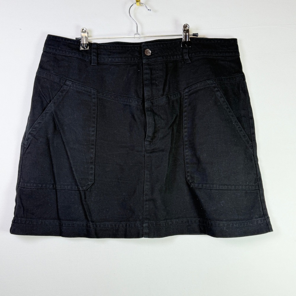 BANANA REPUBLIC Black Cotton Utility Denim Mini Skirt 16